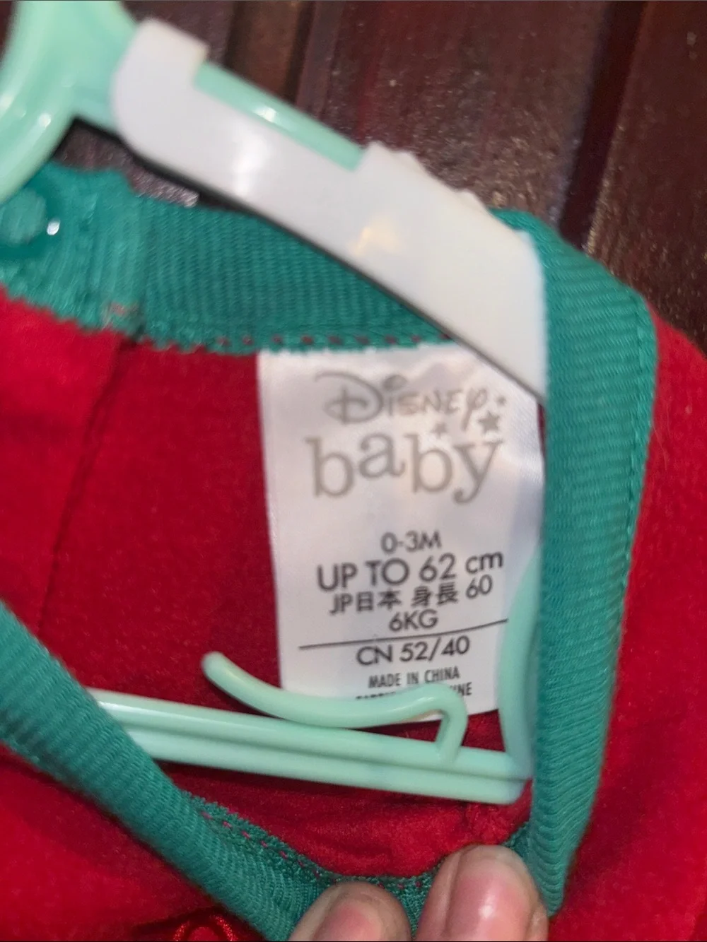 Disney Red '1st Christmas' Mickey & Minnie Footed One-Piece